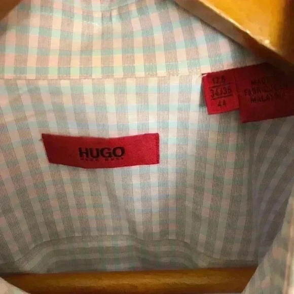 Hugo Boss Multi-Color Red Label 17.5 Checked Shirt - Picture 3 of 4